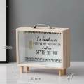 Adults Piggy Bank Wooden Frame Wood Money Box Travel Saving Bank Decorative Shadow Box for Living Room Dorm Restaurant Wedding Birthday Gift. 