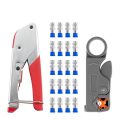 Electrician RG59 Wire Stripper F Head Cable Plier Coaxial Cable Crimping Plier Set Tool Kit RG6 Coaxial Compression Tool Compression Connector. 
