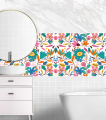 Spring Flower Boho Art Sticker for Decorating Wall Furniture Tiles Waterproof Decal.