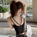 Women Camisole Vest Summer Sleeveless Cotton Bustier With Pads Soft Elastic Vest Top Thin Seamless Bralette Spice Girls Tank Top. 
