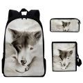 3D Animal Lion Wolf Backpack Boys Girls Waterproof Casual Backpack Streetwear Teenagers Laptop Backpack Bags.