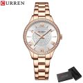 CURREN 9084 Casual Analog Quartz Watch for Women-Rose White. 