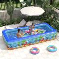 Stylish Addition - Rectangle Quick Set Inflatable Pool Above Ground Swimming Pool Kids Family Sports with free Electric pumper - Modern - Choice Expression. 