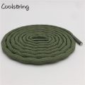 LSGS Coolstring Cool 4.5mm Wear Resistant Mountaineering Shoelaces Olivary Wave Round Sneakers Travel Shoes Laces For Martin Boots. 