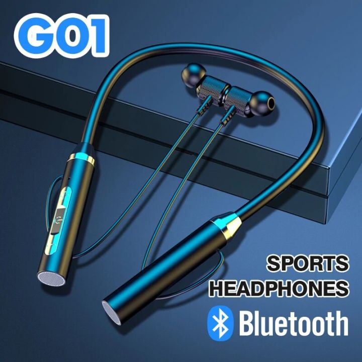 G01 Wireless Fone Headset Magnetic Suction Neck-mounted Bluetooth 5.2 Hifi Stereo Sports Music Earbuds Stereo In-ear Headphones