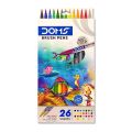 DOMS Brush Pens 26 Shades (including golden+ silver) BRUSH Like Nib Sketch Pen (Multicolor). 