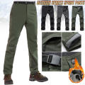 Fleece Lined Men Trousers Versatile Windproof Breathable Winter Trousers Walking Men'S Hiking Pants for Outdoor Activities.