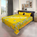 Cotton King Size Bedsheet With Two Pillow Cover Size 7/8 Feet Head Pillow cover Size 20/28 Inch Easy Maintainance Hand Washable.