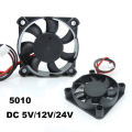 DC 5010 5V/12V/24v computer CPU cooler mini cooling fan 50mm small exhaust fan for 3D printer 2 pin 50x50x10mm E1. 