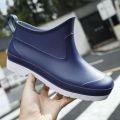 Rain Boots Men's Low-Top Wear-Resistance Stylish Rubber Shoes Non-Slip Waterproof Shoes Men's Rain Boots Short Tube Shoe Cover Construction Site Shoes Men.
