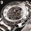 Mechanical Watch Luxury Waterproof Hollow Watch Men Skeleton Roman Numerals Hollow Dial Stainless Steel Band Automatic Watch. 