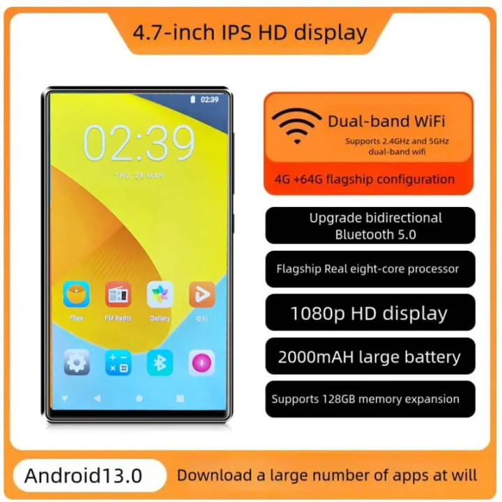 DLHiFi%20BF66%20Smart%20Vedio%20Game%20Bluetooth%20MP3%20MP4%20Music%20Player%204.7%20Inches%20WiFi%20Internet%20Access%204%20+%2064g%20Storage%20Android%2013%20-%20Image%202
