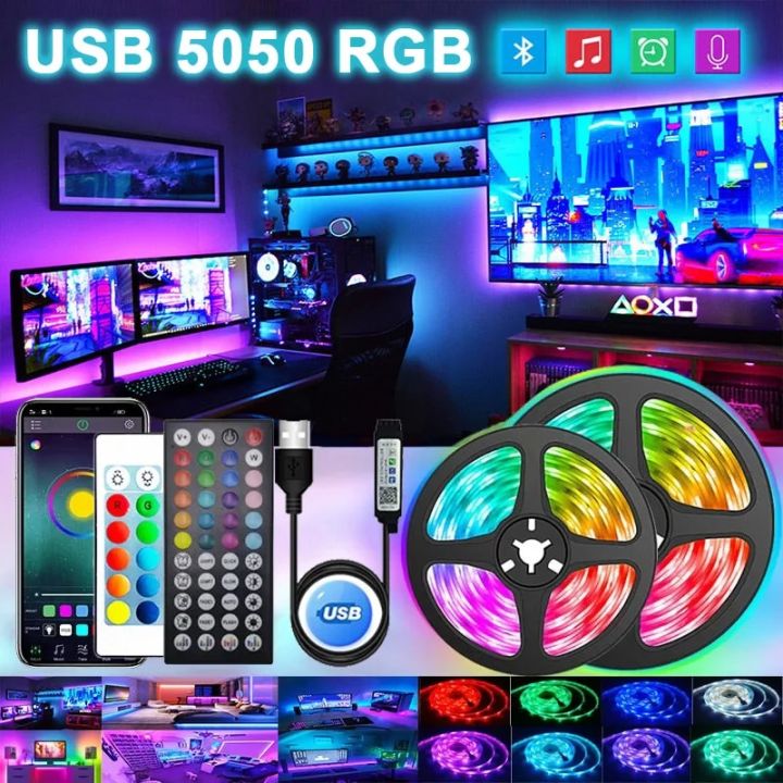 Led Strip Lights WIFI 5050 RGB Bluetooth 1-30M 5V USB Led Light TV ...