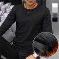 2023 Mens Underwear Winter Men'S Long-Sleeved Thermal Underwear Plus Velvet Padded T-Shirt Round Neck Slim Bottoming Shirt Dislikelike. 
