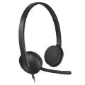 Logitech H340 Wired Headset, Stereo Headphones with Noise-Cancelling Microphone, USB, PC/Mac/Laptop - Black. 