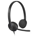 Logitech H340 Wired Headset, Stereo Headphones with Noise-Cancelling Microphone, USB, PC/Mac/Laptop - Black.