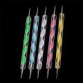 5Pcs/set Nail Art Double-Ended Spiral Dotting Pen Acrylic Gel Polish Polka Dot DIY Painting Nail Art Point Drill Pen Manicure Kit.