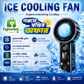 Mini rechargeable fan and Portable Handheld Turbo fan with LED Display, Cooling AC Fan X05 - 3000mAh Battery, Transparent Desk & Travel Fan for Office, Outdoor, Camping.
