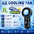 Mini rechargeable fan and Portable Handheld Turbo fan with LED Display, Cooling AC Fan X05 - 3000mAh Battery, Transparent Desk & Travel Fan for Office, Outdoor, Camping.