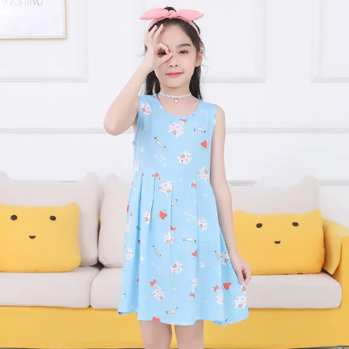 Children's%20and%20Girls'%20Sleeveless%20Cotton%20Silk%20Princess%20Tank%20Top%20Dress%20Summer%20Skirt%20-%20Image%204