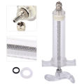 10ml Animal Nylon Syringe for Cow Poultry Chicken Cattle Sheep injector and Bird Hand Feeding Transparent Syringes Vet Tools Reusable Veterinary Stainless Steel Syringe Hypodermic. 