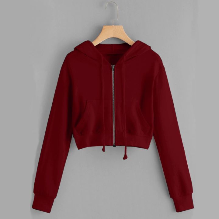 Harajuku%20Zip%20Up%20Cropped%20Hoodies%20And%20Sweatshirts%20For%20Women%20Teen%20Girls%20Solid%20Color%20Hooded%20Crop%20Tops%20Jackets%20Kpop%20Korean%20Tracksuit%20-%20Image%205