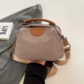 New Portable Nylon Cloth with Cowhide Shoulder Bag.