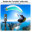 TELESIN 1.2M Extendable Carbon Fiber Selfie Stick Monopod For GoPro Insta360 Osmo Action DJI Action Camera.