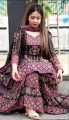 Nice looking VIP Linen Cotton Sarara Garara Full Body Beaded Readymade Three Piece. 