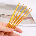 5pcs Weave Craft Sweater Knitting Metal Handle Craft Needles Golden Alumina Double End Crochet Hook Knitting Needle Set. 