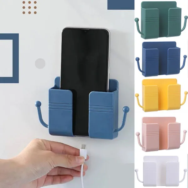1pcs%20Wall%20Mount%20Phone%20Holder%20Self-Adhesive%20Wall%20Beside%20Organizer%20Storage%20Box%20Plastic%20Charging%20Phone%20Stand%20Remote%20Wall-Mounted%20Phone%20Brackets%20Holder%20for%20Bedroom%20-%20Image%203