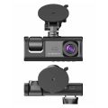 3 Cameras Dash Cam Multi-Language Clear Car Rearview Mirror Car Video Recording Camcorder - black. 