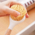 Pot Brush With Bamboo Long Laundry Handle Dishes Cleaner Pot Pan Cleaning Brushes Kitchen Cleaning Tool.