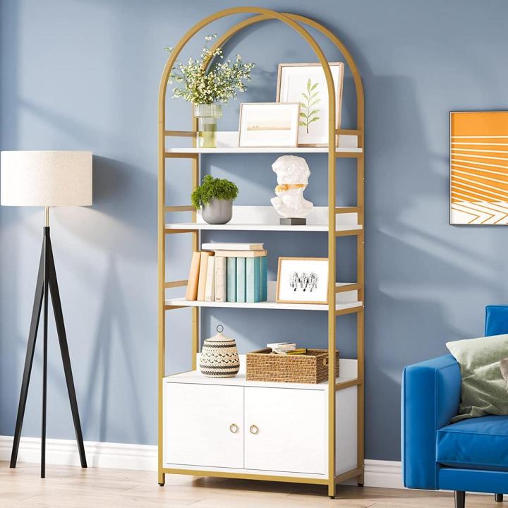 4Tiers Bookshelf, Classically Modern White Bookshelf, Book Rack ...