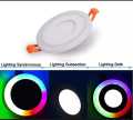 Led 6W (3+3) Concealed Round Colour Panel Celling Light 3D Effect Lighting - Light - Light - Light. 