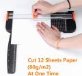 A4 Paper Cutter 12 Inch Titanium Paper Trimmer Scrapbooking Tool with Automatic Security Safeguard and Side Ruler for Craft Paper, Coupon, Label and Cardstock. 