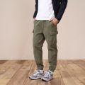 SIMWOOD Spring New Cargo Pants Men Garment Washed Vintage Drawstring Casual Trousers High Quality Brand Clothing.