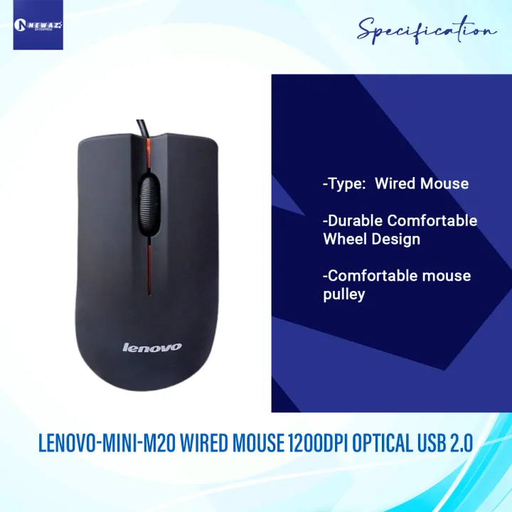Lenovo-Mini-M20%20Wired%20Mouse%201200Dpi%20Optical%20Usb%202.0%20-%20Pro%20Gaming%20Mouse%20Optical%20Mice%20Frosted%20Surface%20For%20Computer%20Pc%20&%20Laptop%20-%20Image%203