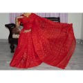 Traditional Handloom Half Silk Tangail Jamdani Saree For Women - Sari. 