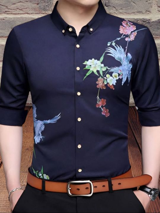 Blue%20Cotton%20Long%20Sleeve%20Shirt%20for%20Men%20-%20Image%202