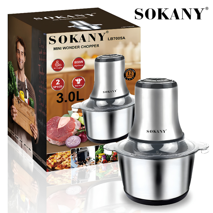 Sokany%20Meat%20Grinder%20Chopper%20LB-7005A%20Stainless%20Steel%20Electric%202%20Speeds%203L%20Jar%20220-240V-50/60Hz%20800W%20-%20Image%203