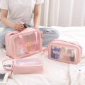 3/1 pieces /set Waterproof Makeup Bag for Women Ladies Travel Wash Bag Organizer Cosmetic case toiletries Clear Transparent Makeup bag pouch Toiletry box for Female Girls. 