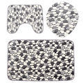 3Pcs Stone Pattern Washable Anti-Slip Bathroom Pedestal Rug Carpet Set Toilet Lid Cover Bath Mat Set Bathroom Supplies. 