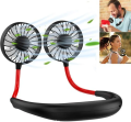 Headphone Design Rechargeable Mini USB Personal Neck Fan - Black. 
