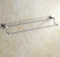 Chrome Finish Stainless Steel Bathroom Fixture Double Towel Rack / Towel Rack Holder. 