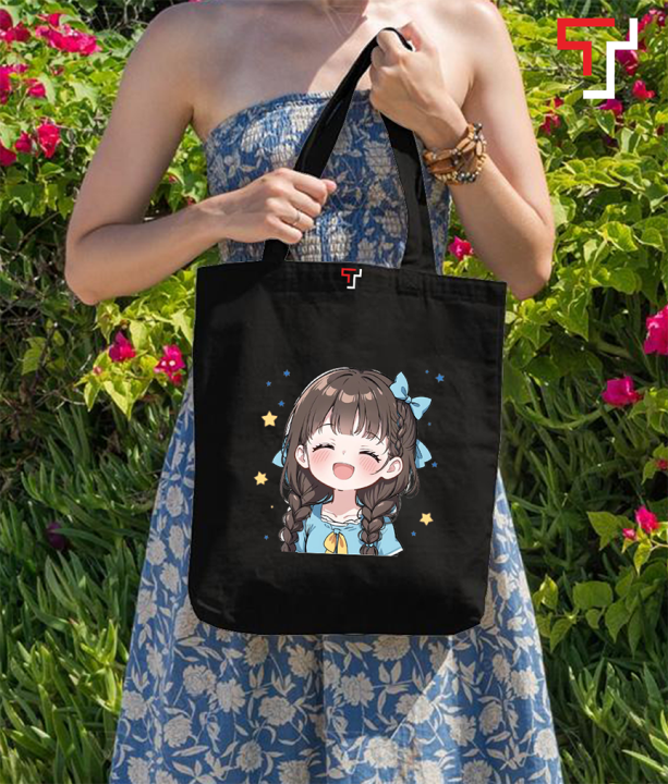 Cute%20Cartoon%20Girl%20Printed%20Black%20and%20White%20Canvas%20Tote%20Bag%20with%20Zipper%20for%20Girls%20-%20Image%203