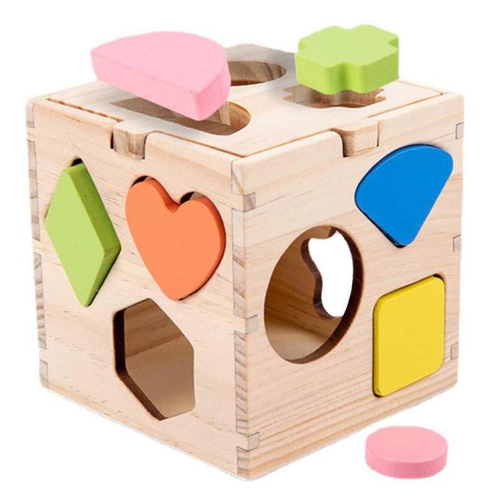 2023 Shape Sorter Toy Wooden Montessori Toys Sorting Cube Stacking And Sorting Activity Cube For Toddlers And Kids 36 Months And Up