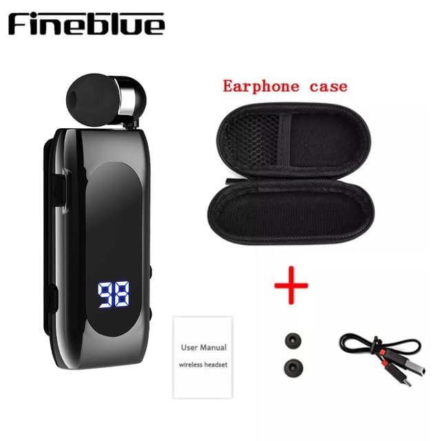 Auricolare Lavalier Bluetooth K5.5 Retrattile - Con Vibrazione E Microfono, Nero - Foto 7