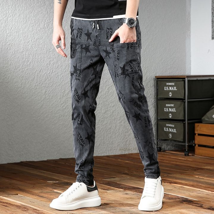 Brand%20Men's%20Skinny%20Jeans%20Men%20Slim%20Fit%20Denim%20Joggers%20Stretch%20Five%20Star%20Printed%20Six%20Pockets%20Male%20Jean%20Pencil%20Casual%20Cargo%20Pants%20-%20Image%203