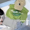 2024 Children's Short Sleeve Dinosaur Set Summer New Boys Kids Baby T-shirt Shorts 2-Piece Set Korean Version.